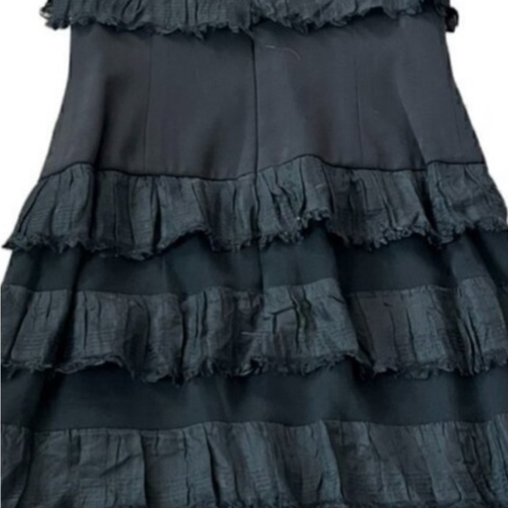 Designer Dress by Carolina Herrera Black Sleeveless Ruffled  Chiffon Dress - Picture 10 of 10